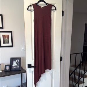 Bordeaux Red Asymmetrical Sheath Dress Cocktail